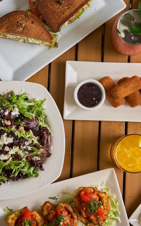 Elegant catering setup featuring Latin American cuisine buffet